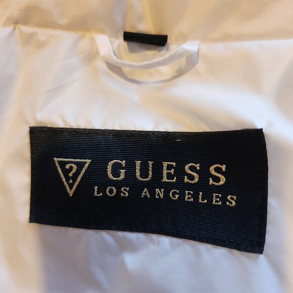 Guess Los Angeles White Down Jacket with Hood Size L/G - Picture 10 of 16